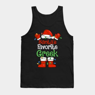 Santa's Favorite Greek Funny Christmas Pajamas Tank Top